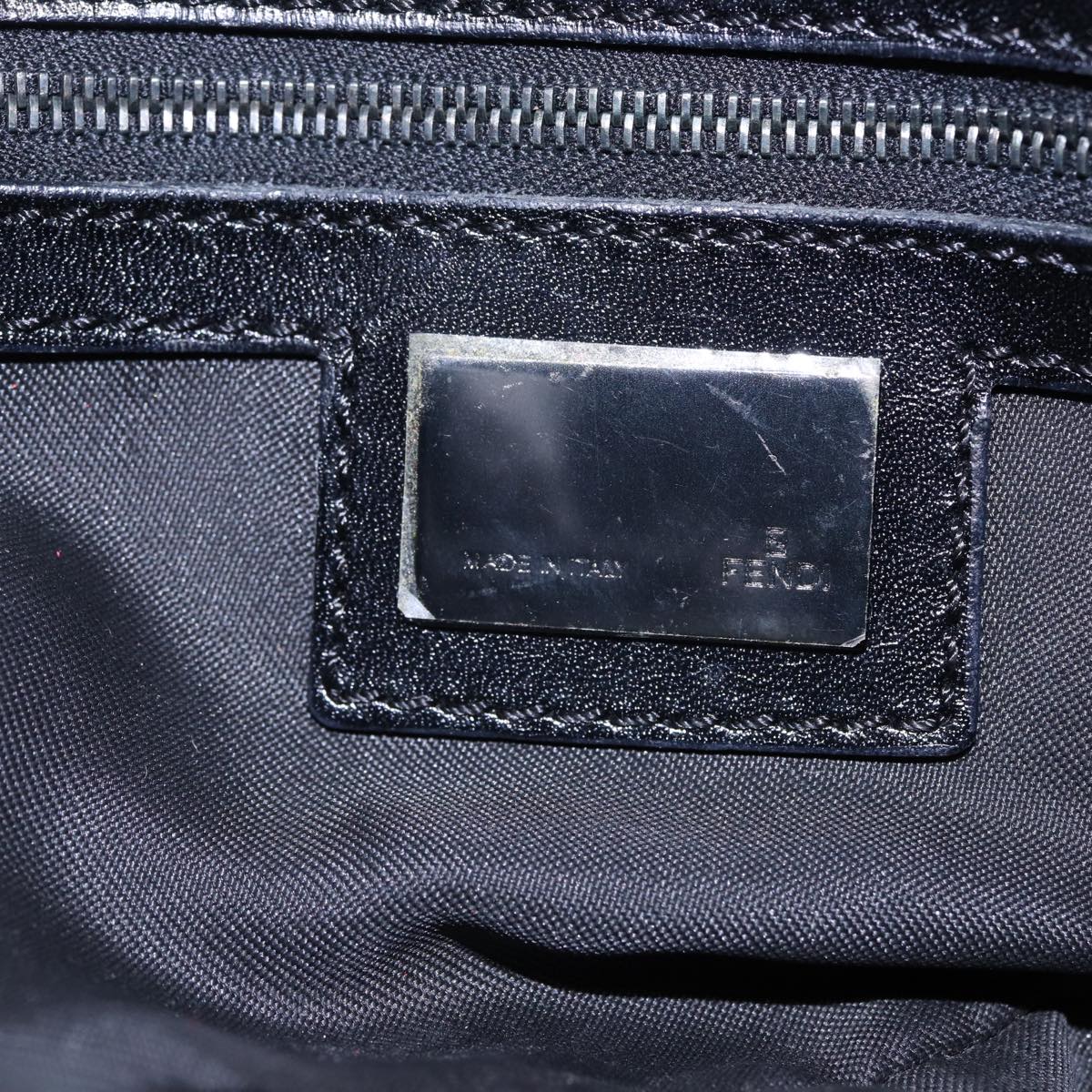 FENDI Zucchino Canvas Hand Bag Brown Blackyk13139