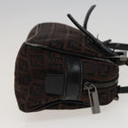 FENDI Zucchino Canvas Hand Bag Brown Blackyk13139
