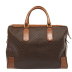 CELINE Macadam Canvas Boston Bag PVC Leather Brown 13157