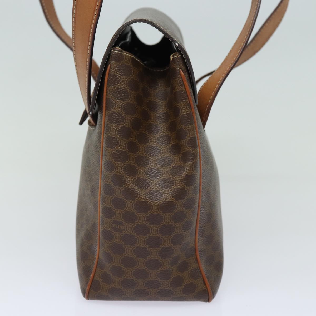 CELINE Macadam Canvas Shoulder Bag PVC Leather Brown 13171