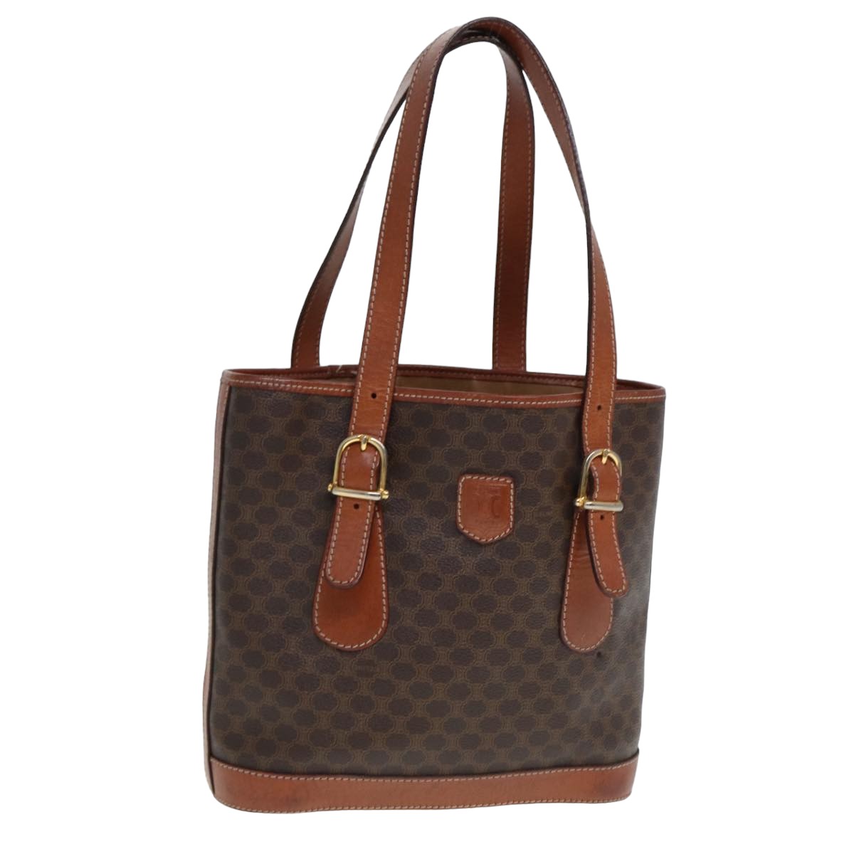 CELINE Macadam Canvas Tote Bag PVC Brown 13179