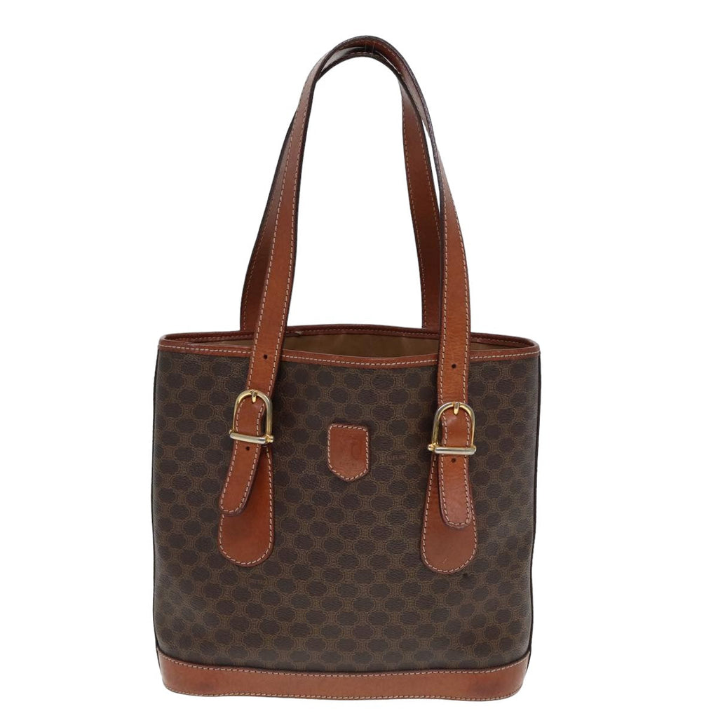 CELINE Macadam Canvas Tote Bag PVC Brown 13179