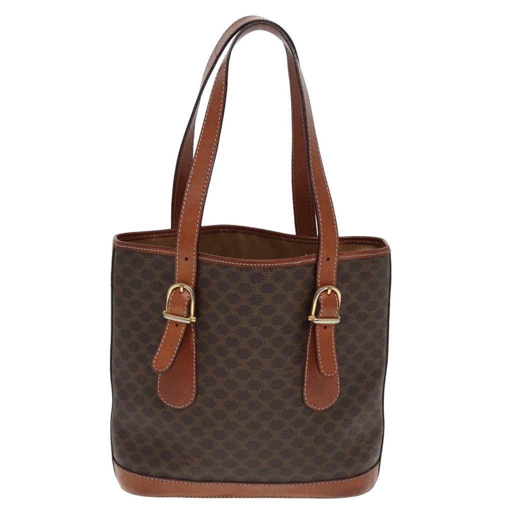 CELINE Macadam Canvas Tote Bag PVC Brown 13179