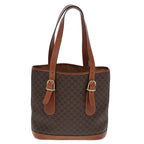 CELINE Macadam Canvas Tote Bag PVC Brown 13179