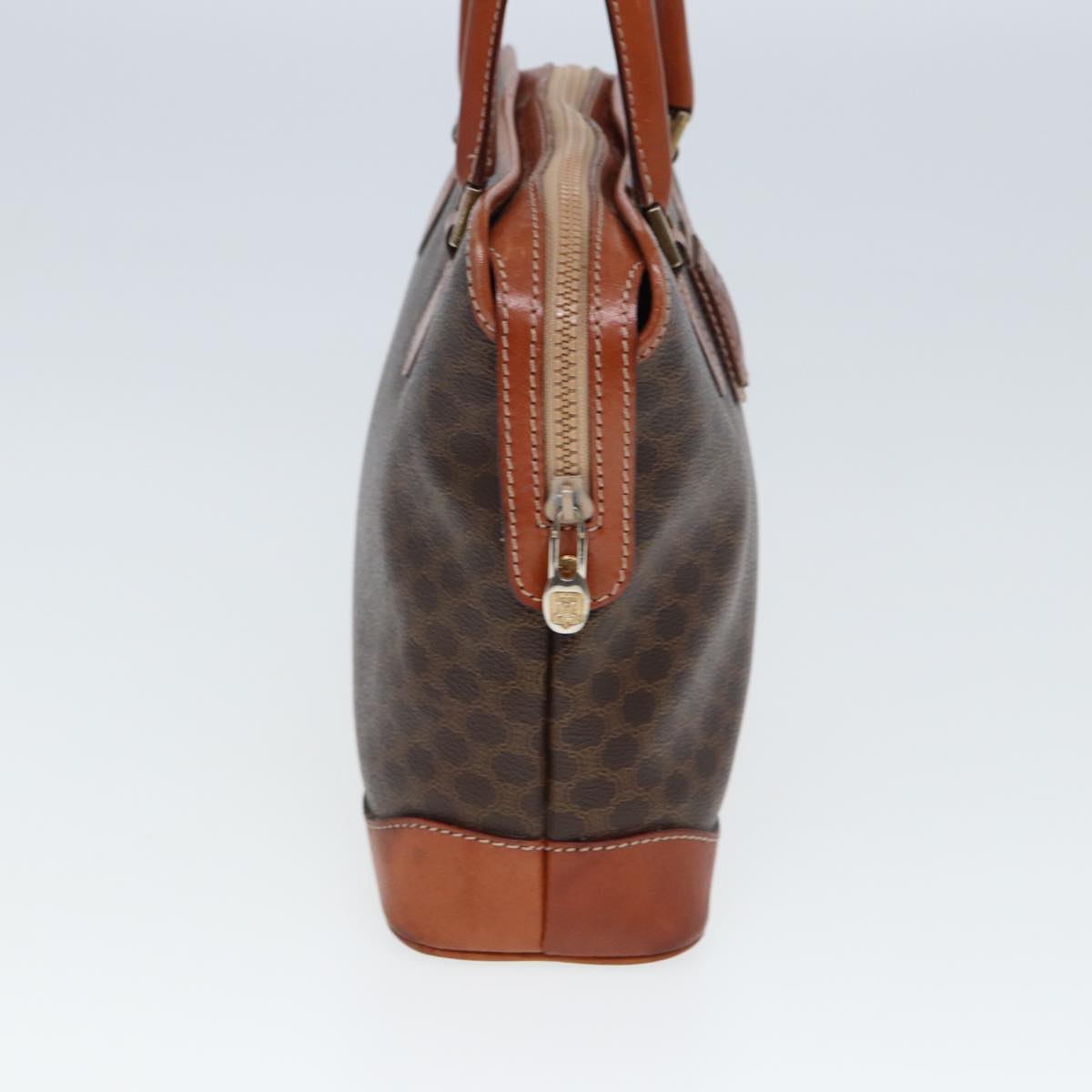 CELINE Macadam Canvas Hand Bag PVC Leather Brown 13181
