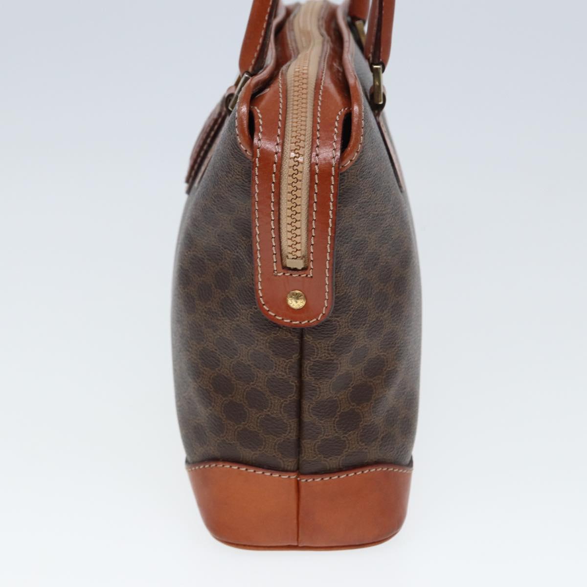 CELINE Macadam Canvas Hand Bag PVC Leather Brown 13181