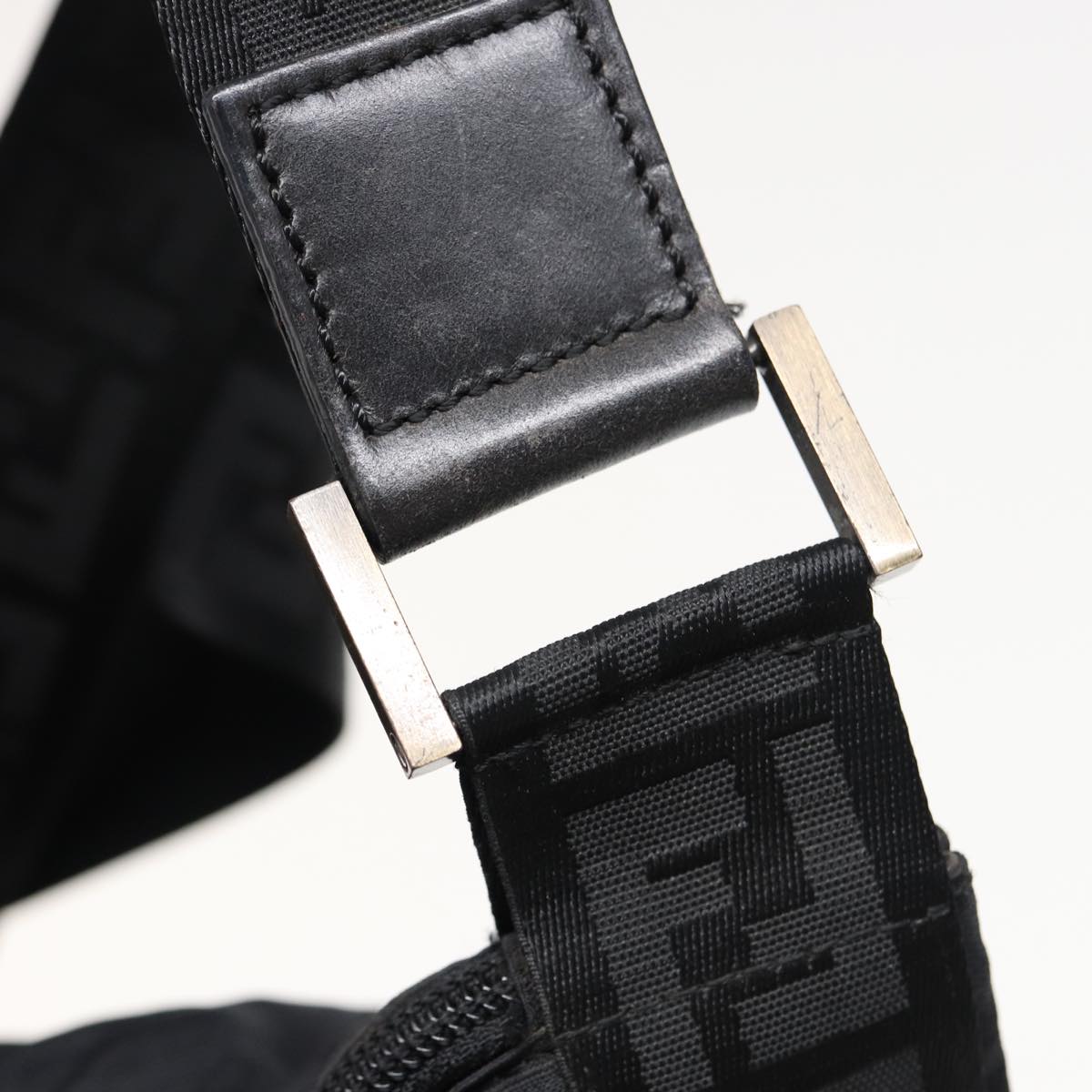 FENDI Zucca Canvas Shoulder Bag Blackyk13192