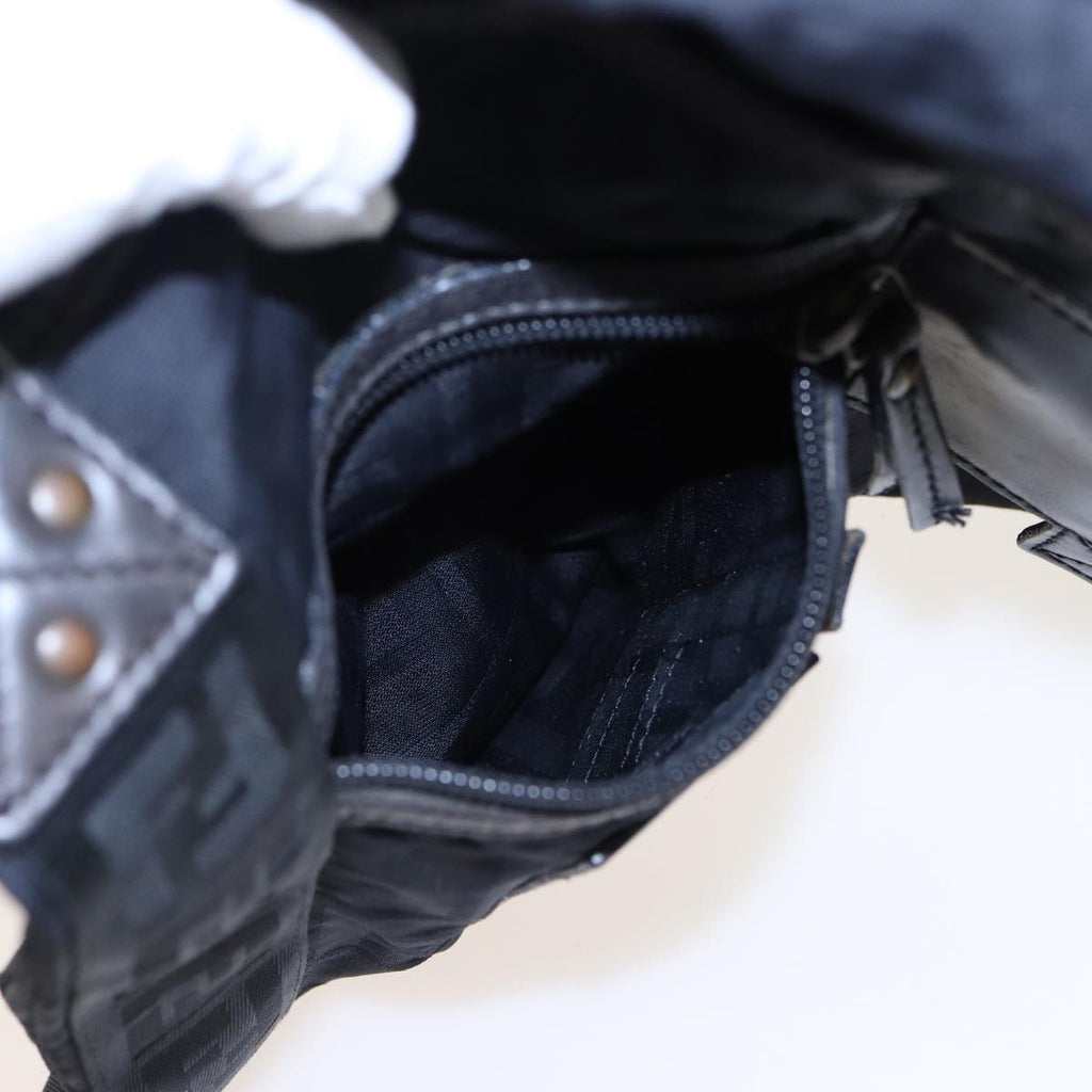 FENDI Zucca Canvas Shoulder Bag Blackyk13192