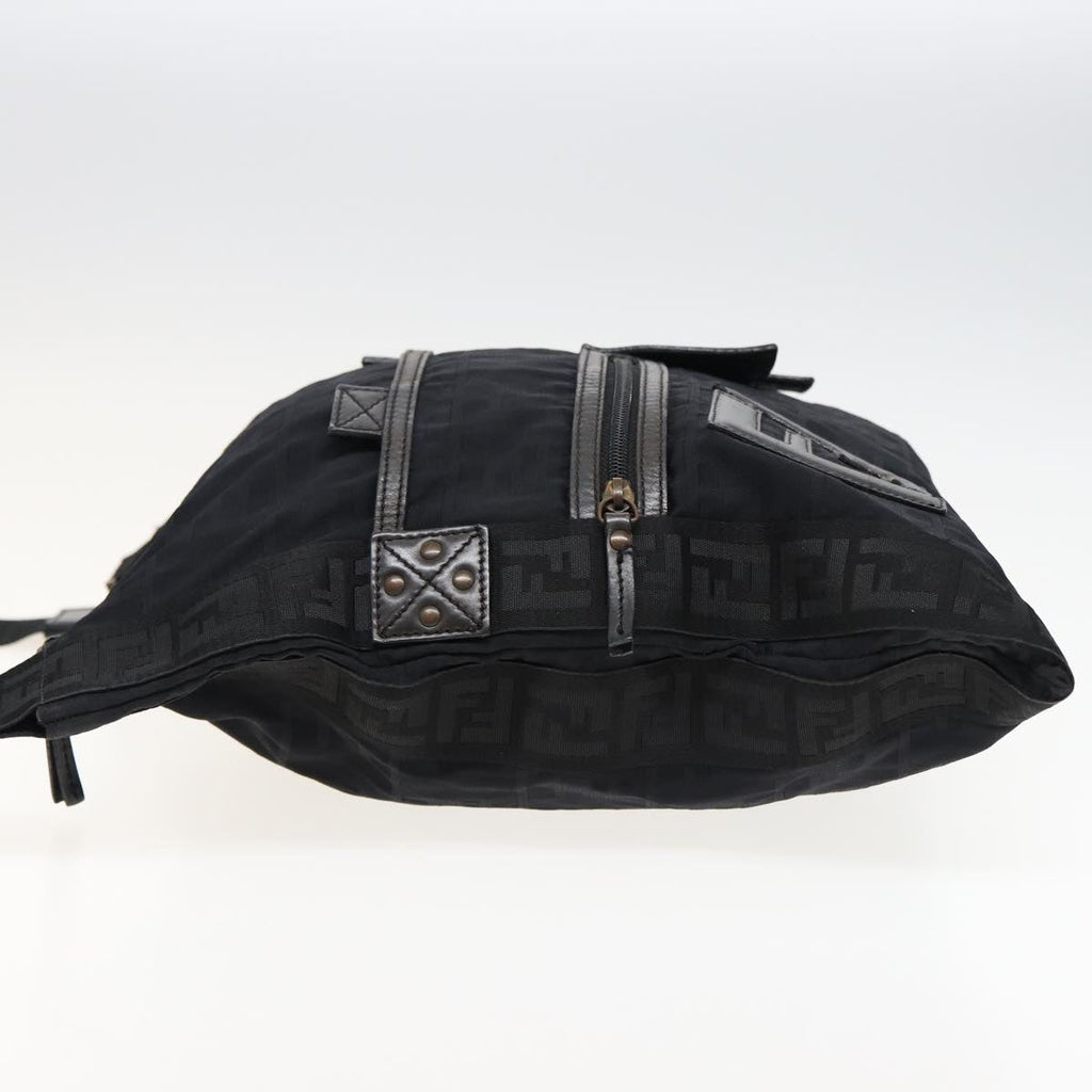FENDI Zucca Canvas Shoulder Bag Blackyk13192