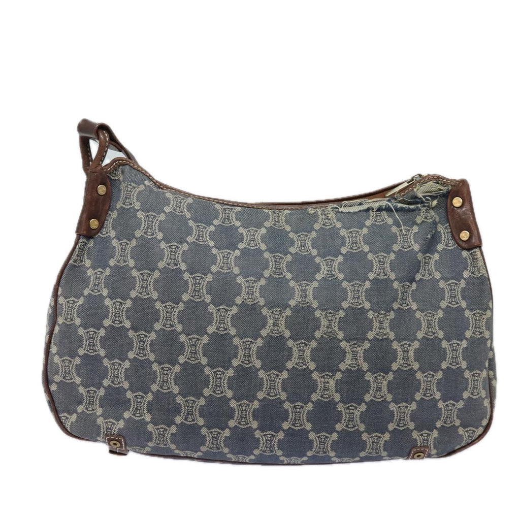 CELINE Denim Paris Macadam Shoulder Bag Blue 13201