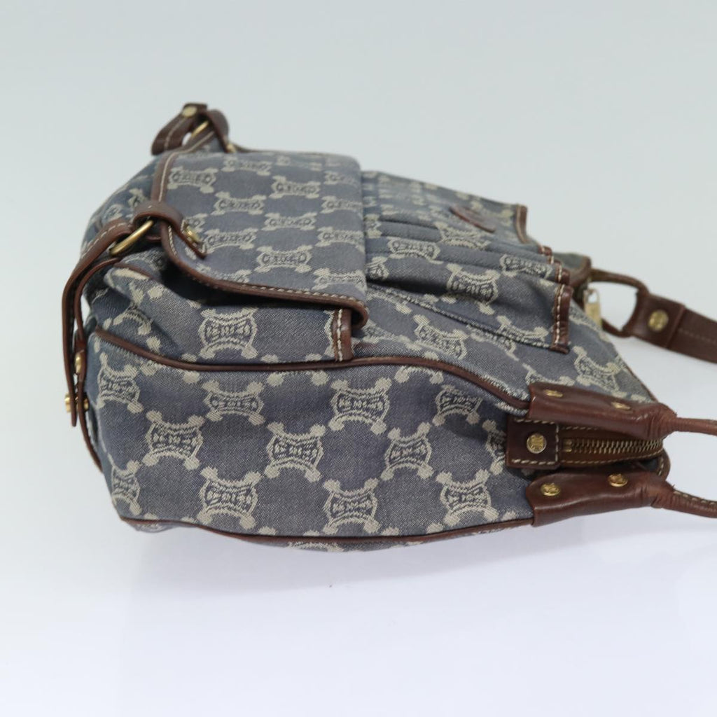 CELINE Denim Paris Macadam Shoulder Bag Blue 13201
