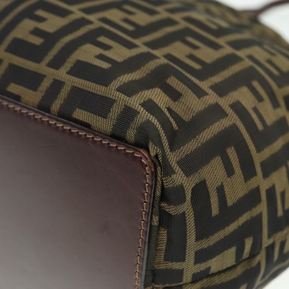 FENDI Zucca Canvas Tote Bag Black Brownyk13205