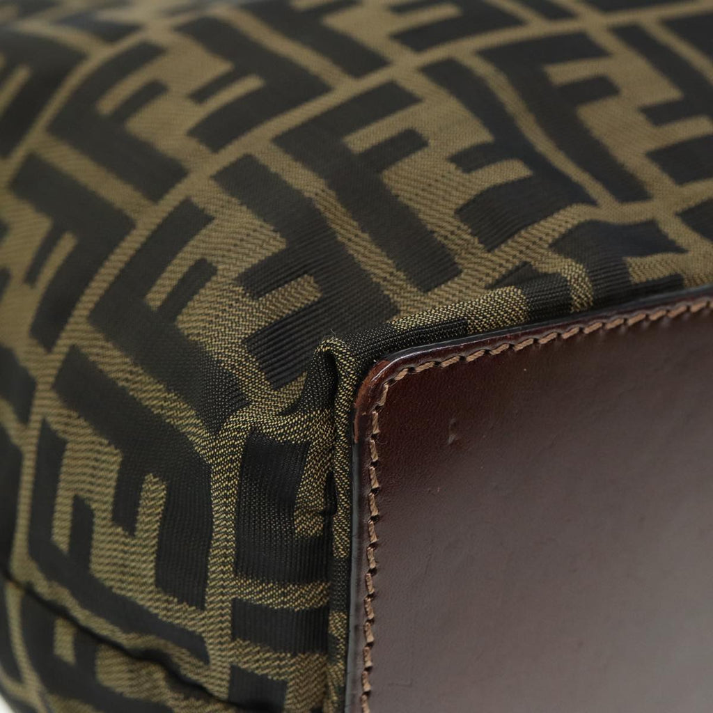 FENDI Zucca Canvas Tote Bag Black Brownyk13205