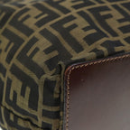 FENDI Zucca Canvas Tote Bag Black Brownyk13205