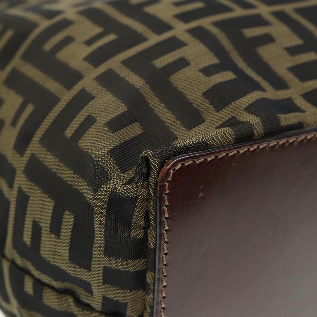 FENDI Zucca Canvas Tote Bag Black Brownyk13205