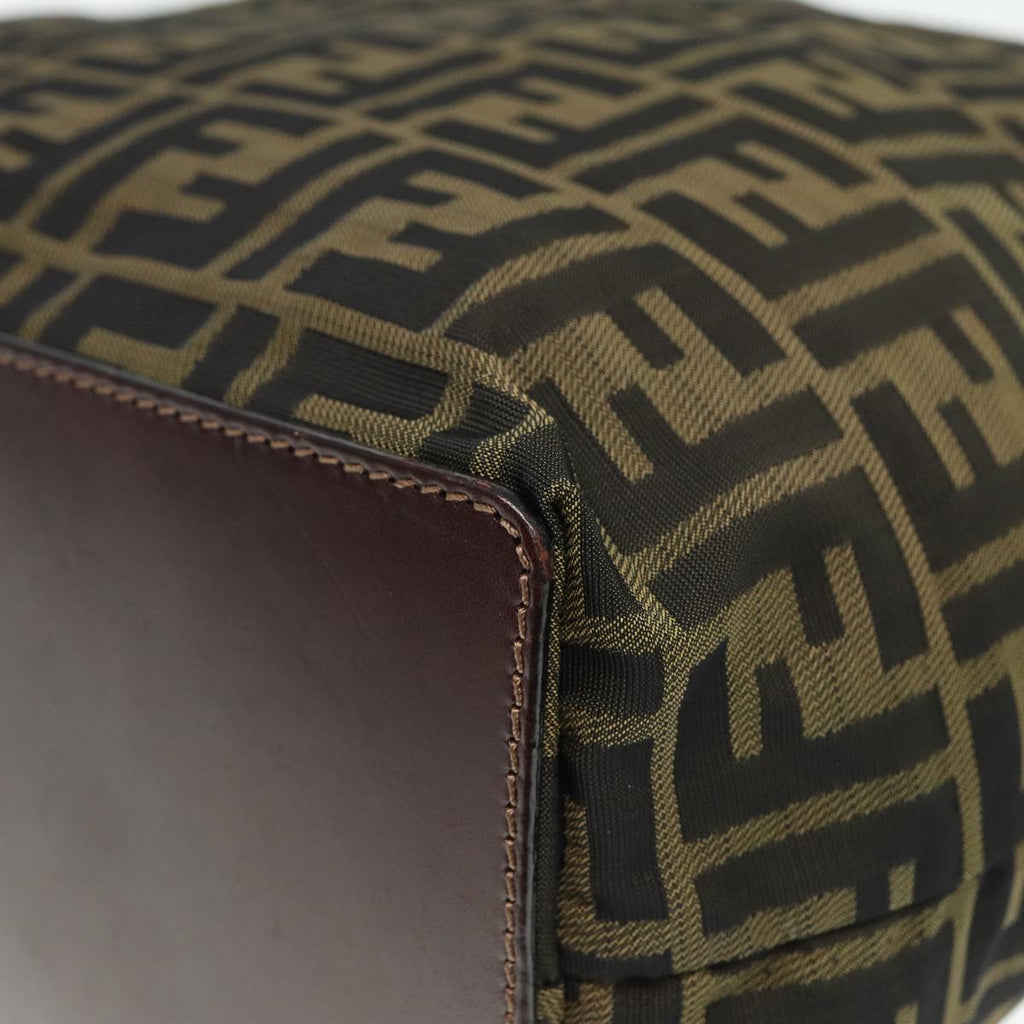 FENDI Zucca Canvas Tote Bag Black Brownyk13205