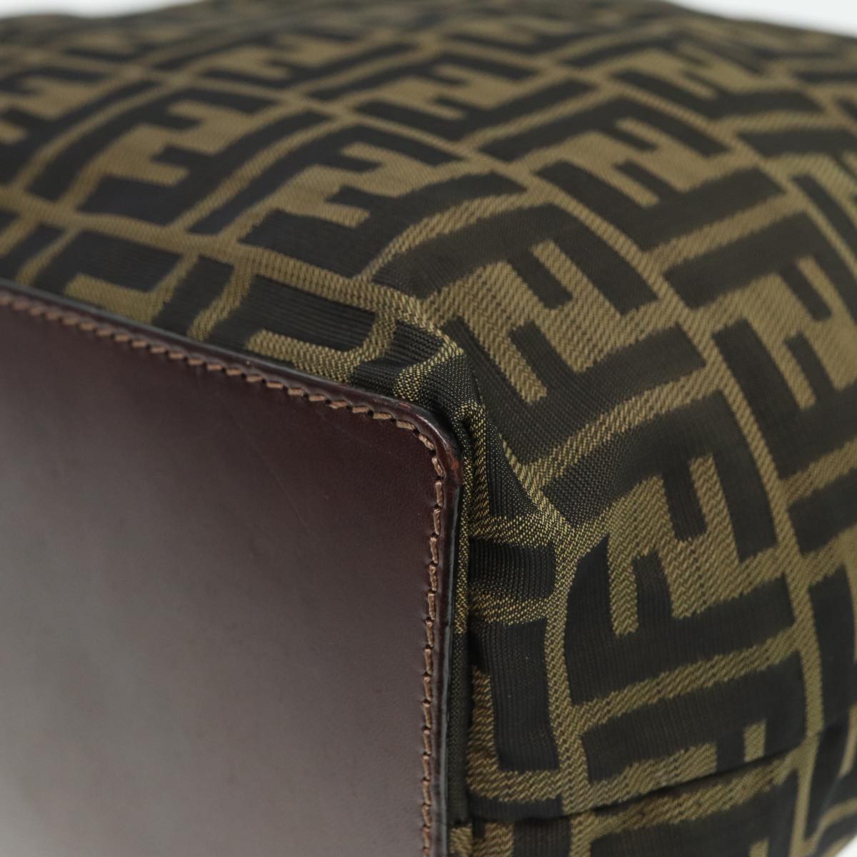 FENDI Zucca Canvas Tote Bag Black Brownyk13205