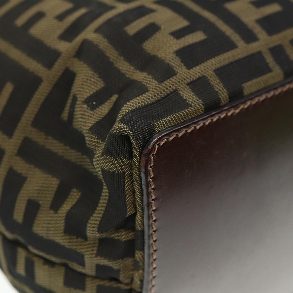 FENDI Zucca Canvas Tote Bag Black Brownyk13205