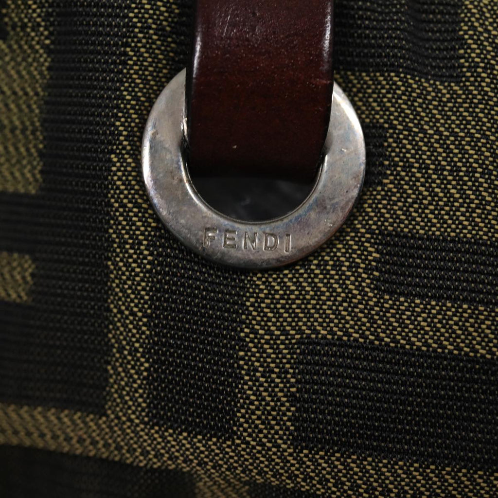 FENDI Zucca Canvas Tote Bag Black Brownyk13205