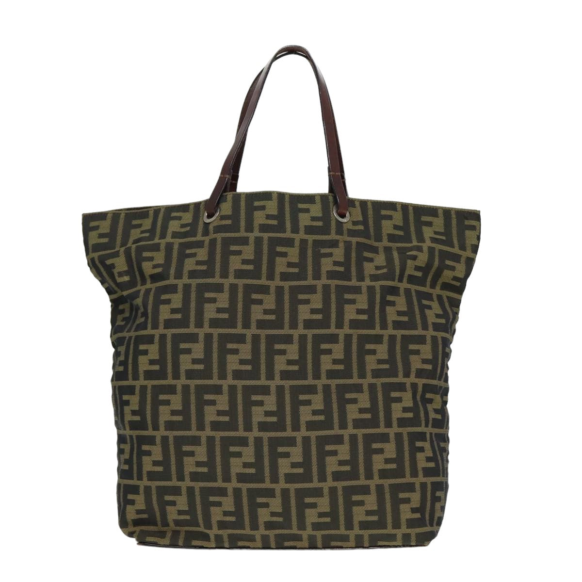 FENDI Zucca Canvas Tote Bag Black Brownyk13205