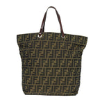 FENDI Zucca Canvas Tote Bag Black Brownyk13205