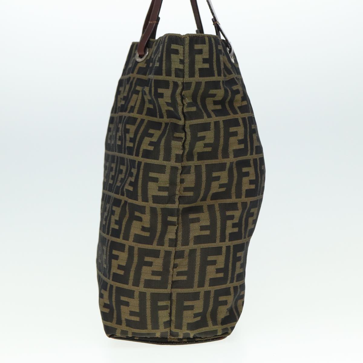 FENDI Zucca Canvas Tote Bag Black Brownyk13205