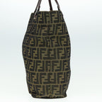 FENDI Zucca Canvas Tote Bag Black Brownyk13205