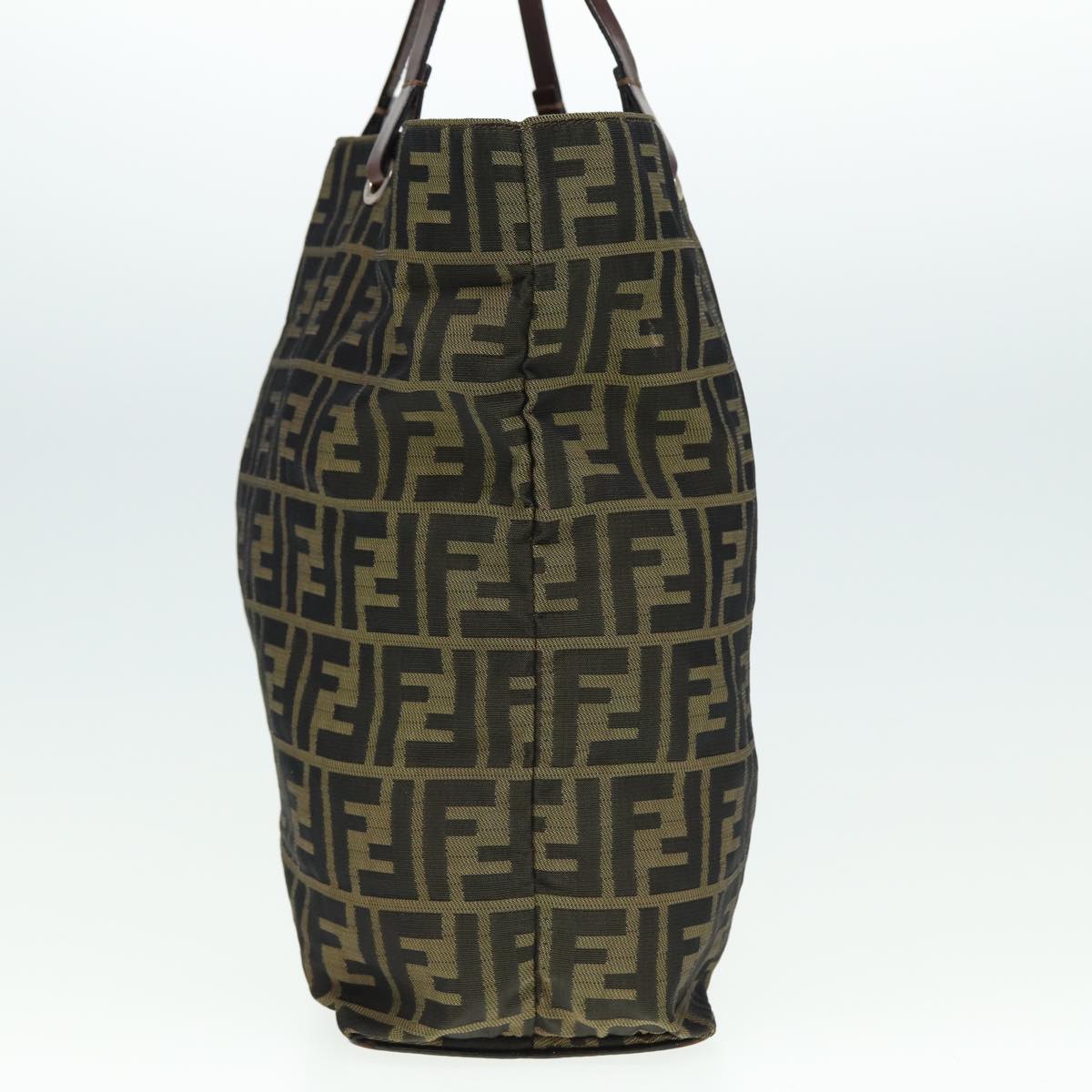 FENDI Zucca Canvas Tote Bag Black Brownyk13205