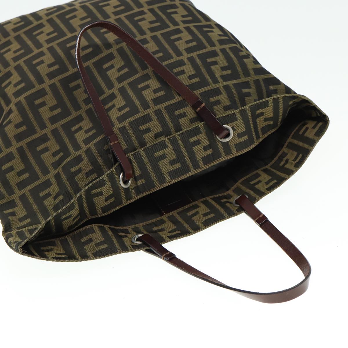 FENDI Zucca Canvas Tote Bag Black Brownyk13205