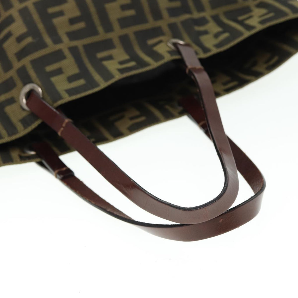 FENDI Zucca Canvas Tote Bag Black Brownyk13205
