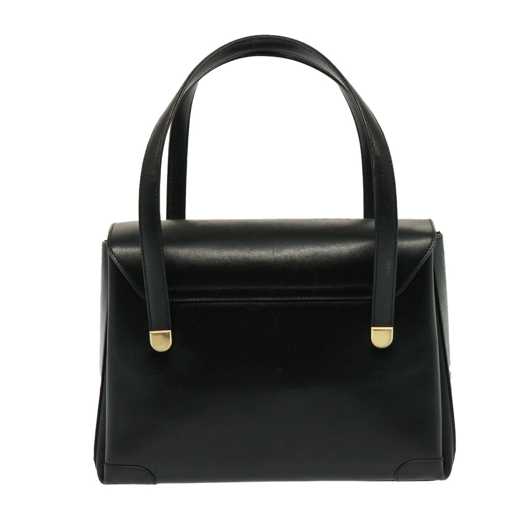 CELINE Hand Bag Leather Black 13208