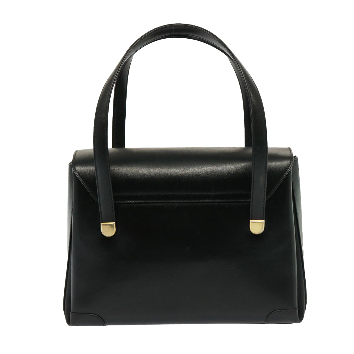 CELINE Hand Bag Leather Black 13208