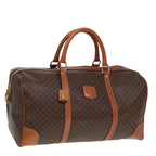 CELINE Macadam Canvas Boston Bag PVC Leather Brown 13219