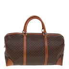 CELINE Macadam Canvas Boston Bag PVC Leather Brown 13219