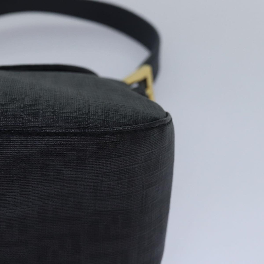 FENDI Zucchino Canvas Mamma Baguette Shoulder Bag Blackyk13228A
