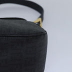 FENDI Zucchino Canvas Mamma Baguette Shoulder Bag Blackyk13228A