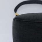 FENDI Zucchino Canvas Mamma Baguette Shoulder Bag Blackyk13228A