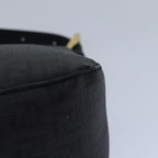 FENDI Zucchino Canvas Mamma Baguette Shoulder Bag Blackyk13228A