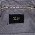 FENDI Zucchino Canvas Mamma Baguette Shoulder Bag Blackyk13228A
