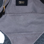 FENDI Zucchino Canvas Mamma Baguette Shoulder Bag Blackyk13228A