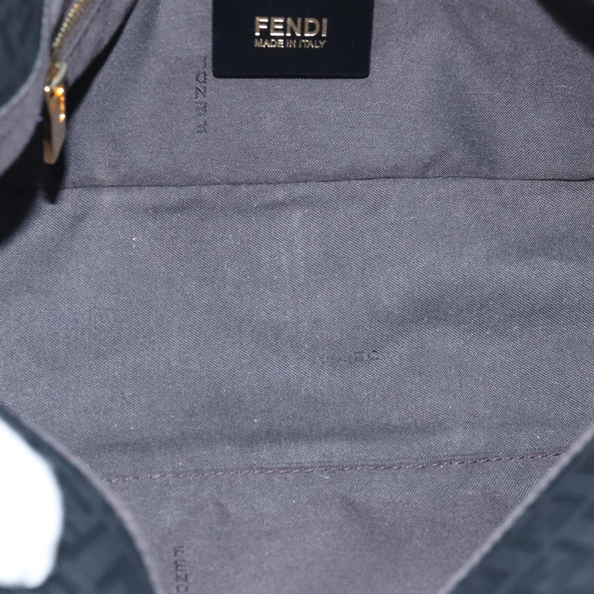 FENDI Zucchino Canvas Mamma Baguette Shoulder Bag Blackyk13228A