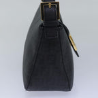FENDI Zucchino Canvas Mamma Baguette Shoulder Bag Blackyk13228A
