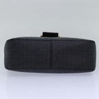 FENDI Zucchino Canvas Mamma Baguette Shoulder Bag Blackyk13228A