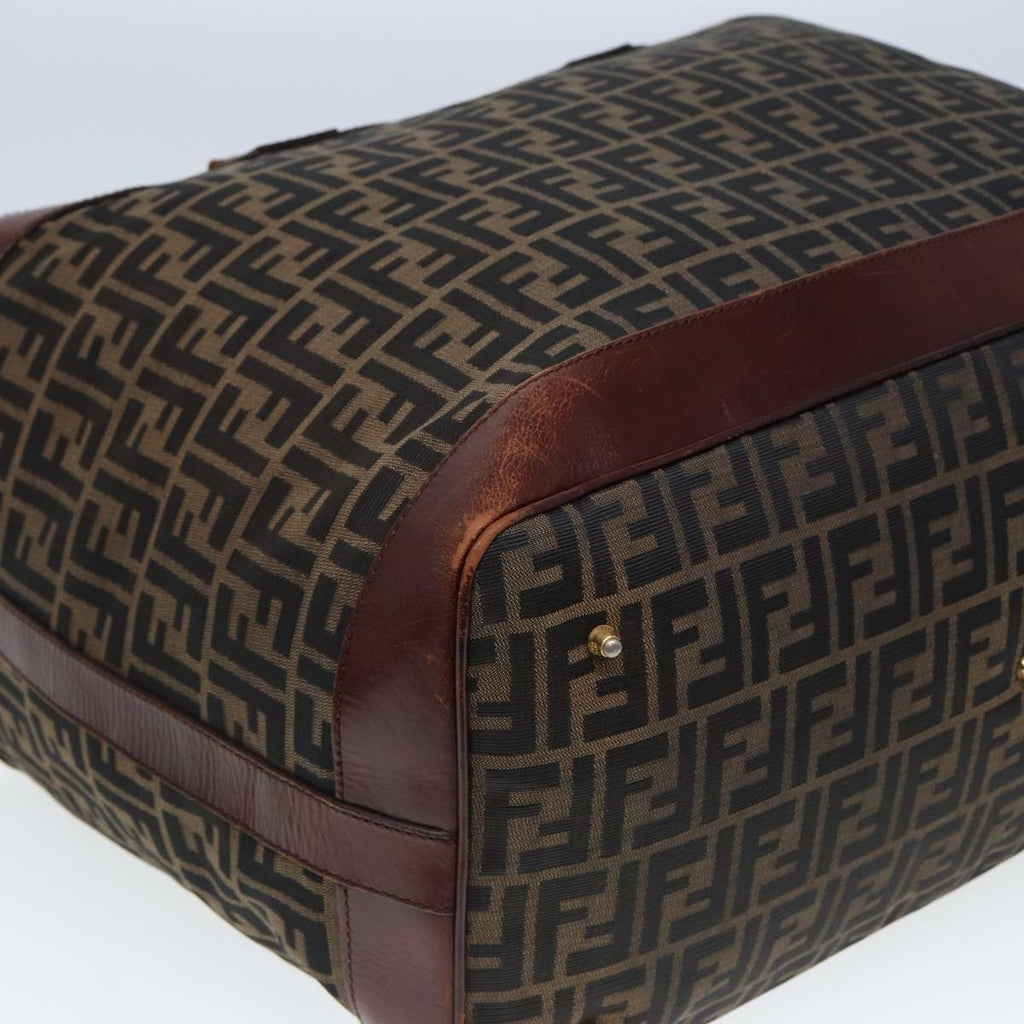 FENDI Zucca Canvas Boston Bag 2way Brown Blackyk13241