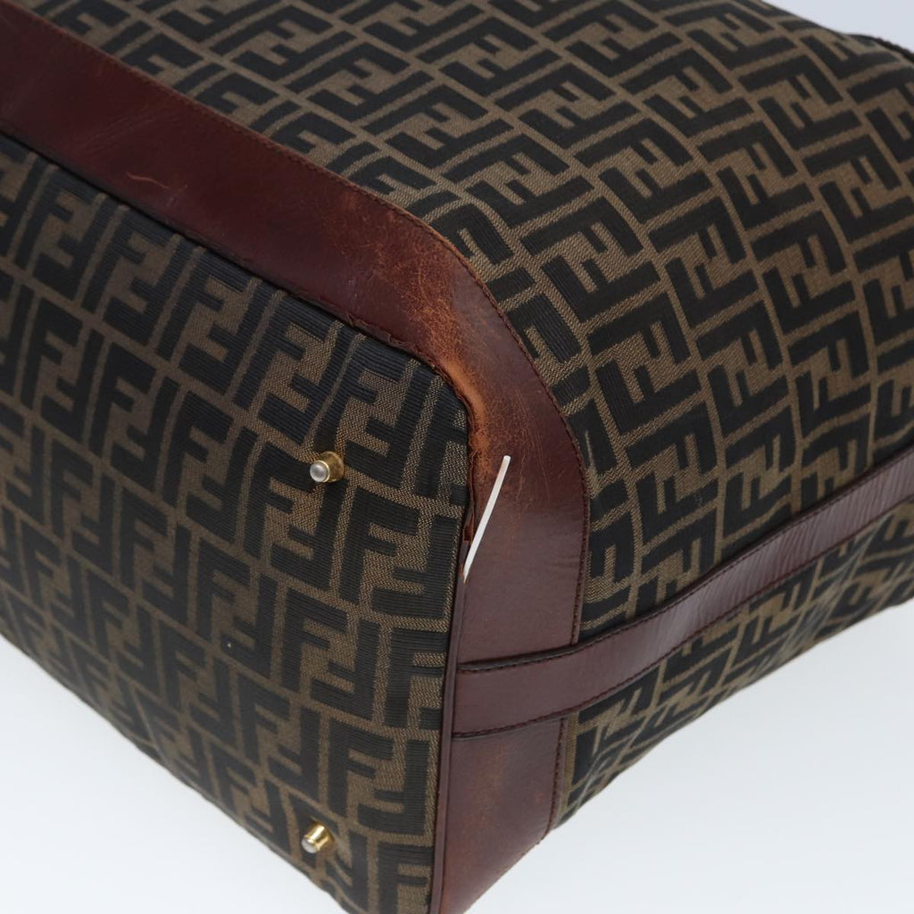 FENDI Zucca Canvas Boston Bag 2way Brown Blackyk13241