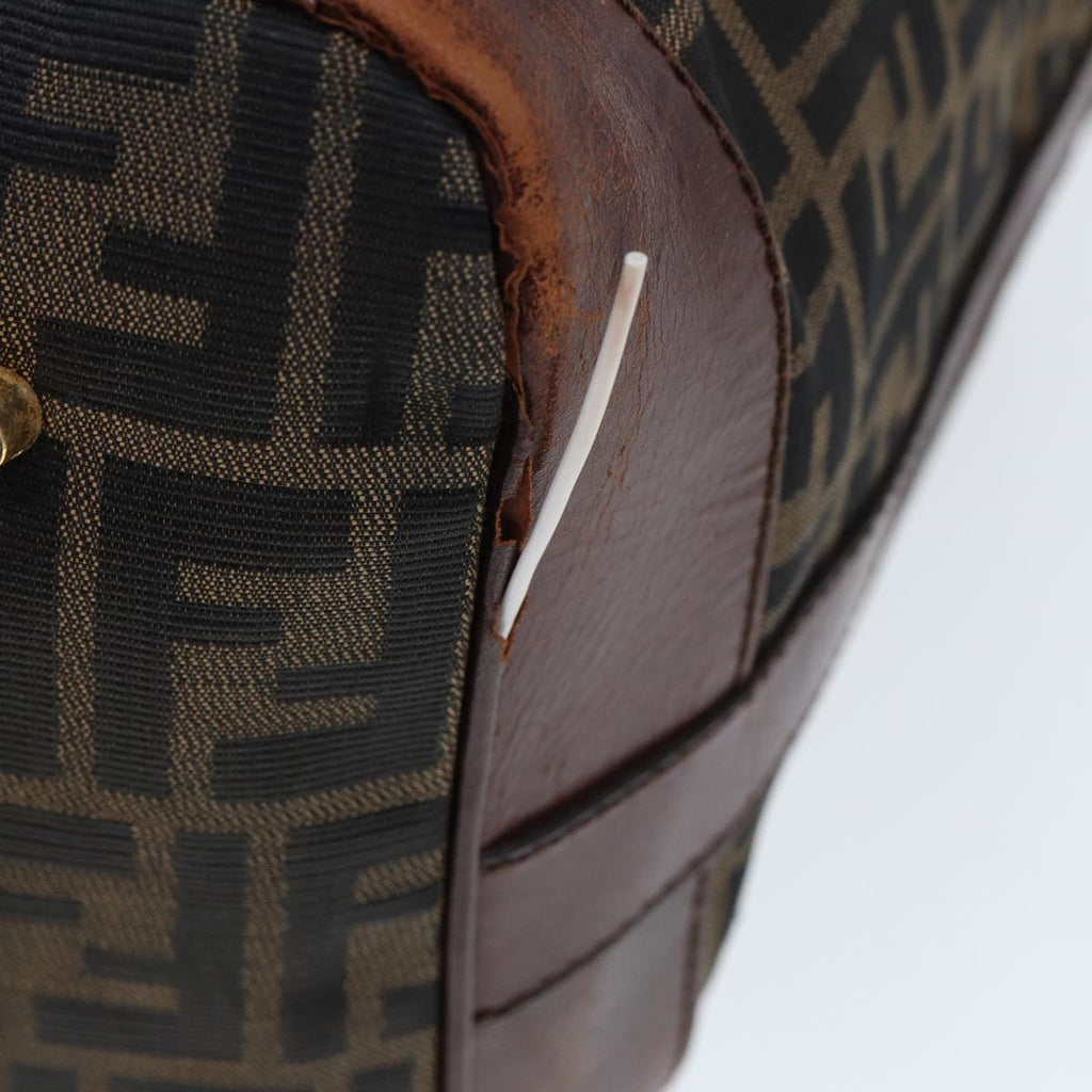 FENDI Zucca Canvas Boston Bag 2way Brown Blackyk13241