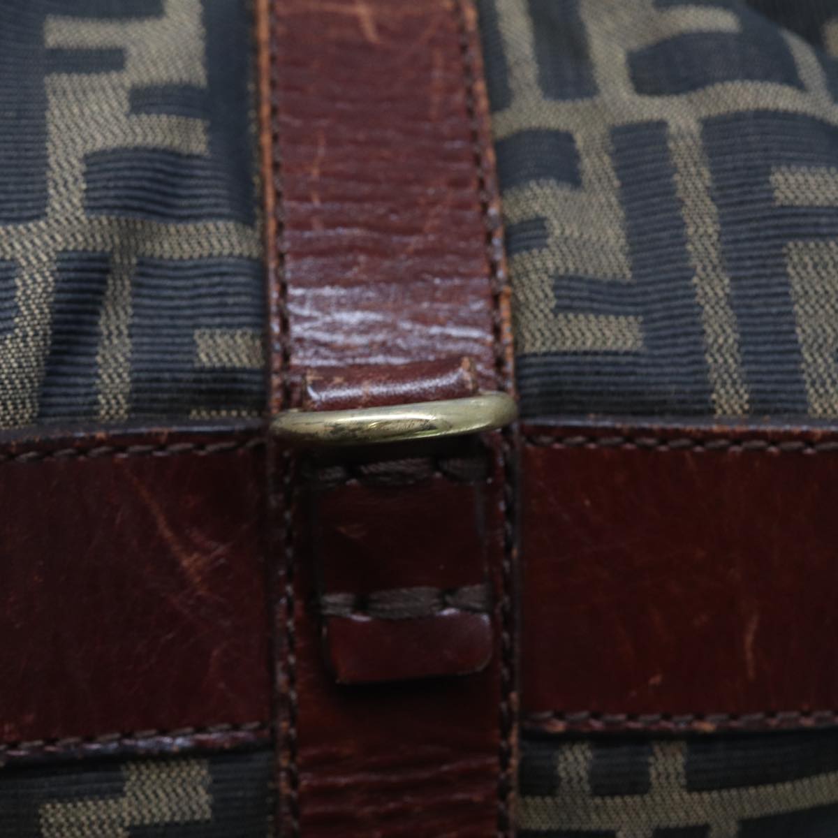 FENDI Zucca Canvas Boston Bag 2way Brown Blackyk13241