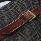 FENDI Zucca Canvas Boston Bag 2way Brown Blackyk13241