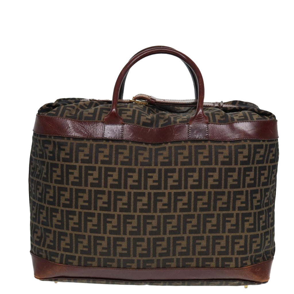 FENDI Zucca Canvas Boston Bag 2way Brown Blackyk13241