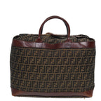FENDI Zucca Canvas Boston Bag 2way Brown Blackyk13241